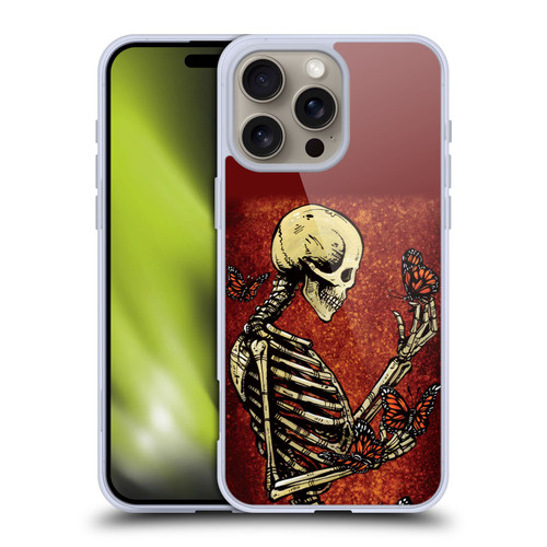 David Lozeau Skeleton Grunge Butterflies Soft Gel Case for Apple iPhone 16 Pro Max