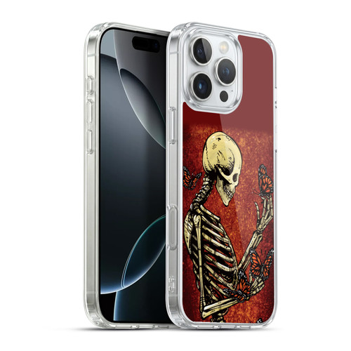 David Lozeau Skeleton Grunge Butterflies Soft Gel Case for Apple iPhone 16 Pro Max & MagSafe