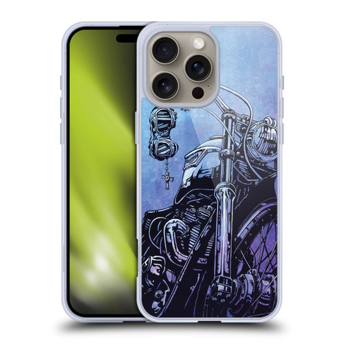 David Lozeau Skeleton Grunge Motorcycle Soft Gel Case for Apple iPhone 16 Pro Max