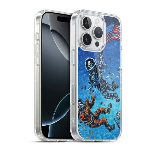 David Lozeau Skeleton Grunge Astronaut Battle Soft Gel Case for Apple iPhone 16 Pro & MagSafe