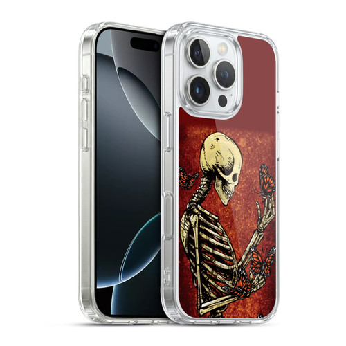 David Lozeau Skeleton Grunge Butterflies Soft Gel Case for Apple iPhone 16 Pro & MagSafe