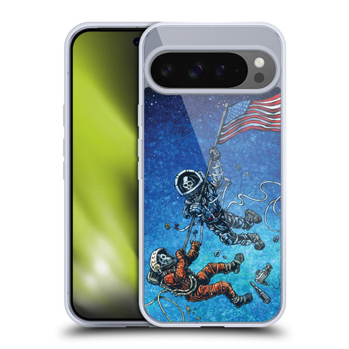 David Lozeau Skeleton Grunge Astronaut Battle Soft Gel Case for Google Pixel 9 Pro XL