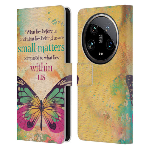 Duirwaigh Insects Butterfly 2 Leather Book Wallet Case Cover For Xiaomi 14 Ultra