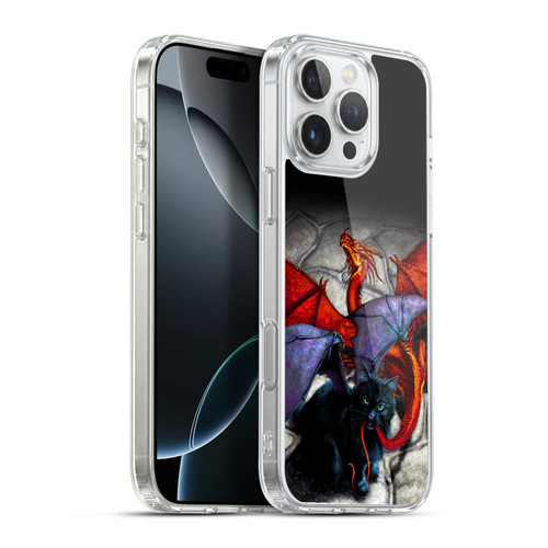 Stanley Morrison Art Bat Winged Black Cat & Dragon Soft Gel Case for Apple iPhone 16 Pro Max & MagSafe