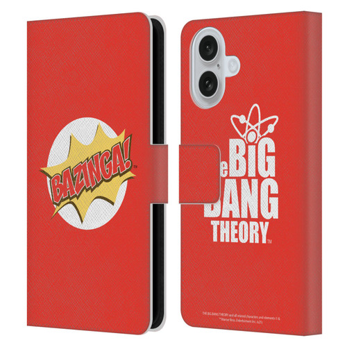 The Big Bang Theory Bazinga Pop Art Leather Book Wallet Case Cover For Apple iPhone 16