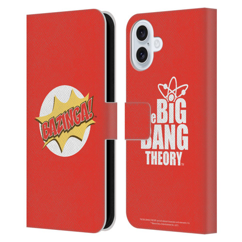 The Big Bang Theory Bazinga Pop Art Leather Book Wallet Case Cover For Apple iPhone 16 Plus