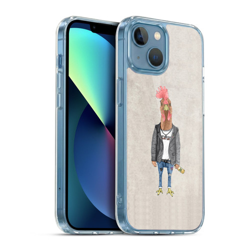 Barruf Animals Punk Rooster Soft Gel Case for Apple iPhone 13 Mini & MagSafe