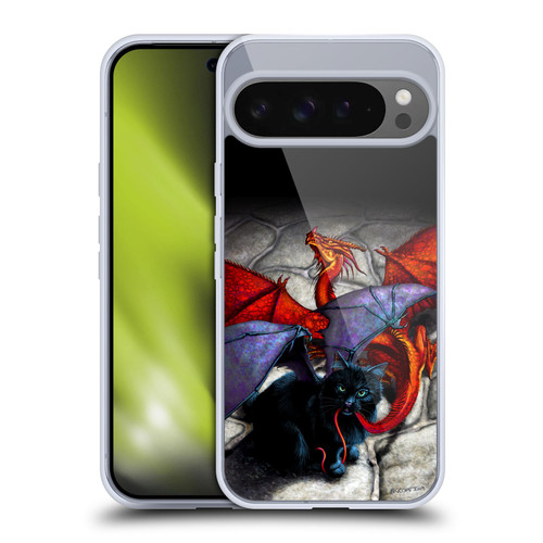 Stanley Morrison Art Bat Winged Black Cat & Dragon Soft Gel Case for Google Pixel 9 Pro XL