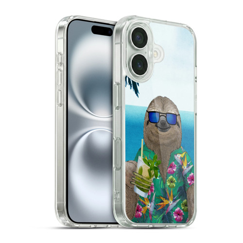 Barruf Animals Sloth In Summer Soft Gel Case for Apple iPhone 16 & MagSafe
