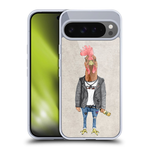 Barruf Animals Punk Rooster Soft Gel Case for Google Pixel 9 Pro XL
