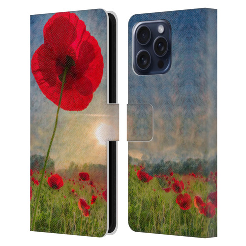 Celebrate Life Gallery Florals Red Flower Leather Book Wallet Case Cover For Apple iPhone 16 Pro Max