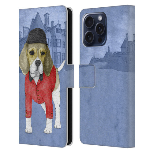 Barruf Dogs Beagle Leather Book Wallet Case Cover For Apple iPhone 16 Pro Max