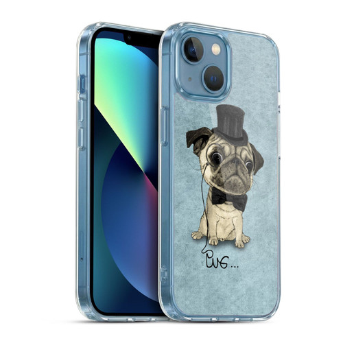 Barruf Dogs Gentle Pug Soft Gel Case for Apple iPhone 13 Mini & MagSafe