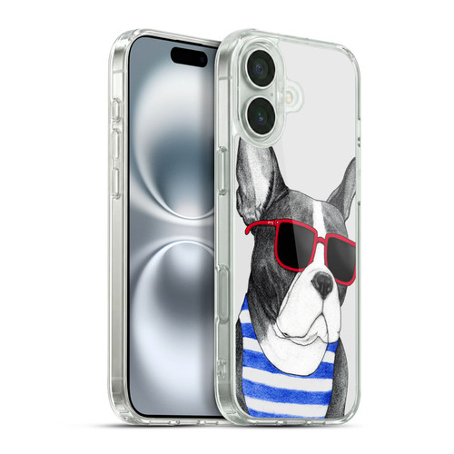 Barruf Dogs Frenchie Summer Style Soft Gel Case for Apple iPhone 16 Plus & MagSafe