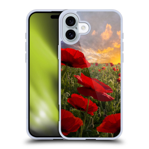 Celebrate Life Gallery Florals Red Flower Field Soft Gel Case for Apple iPhone 16 Plus