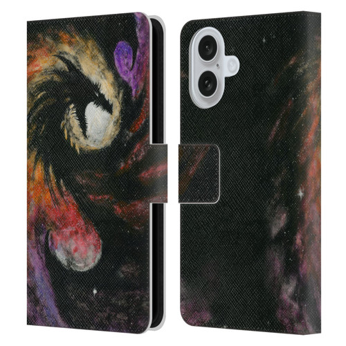 Stanley Morrison Dragons 3 Swirling Starry Galaxy Leather Book Wallet Case Cover For Apple iPhone 16