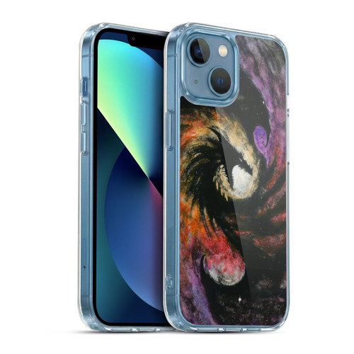 Stanley Morrison Dragons 3 Swirling Starry Galaxy Soft Gel Case for Apple iPhone 13 Mini & MagSafe