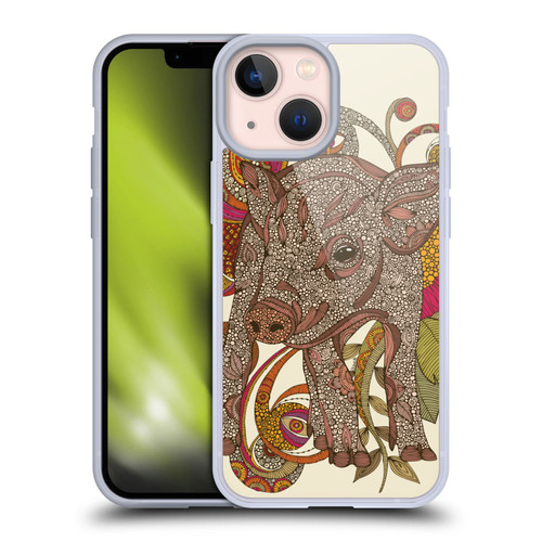 Valentina Animals And Floral Pig Soft Gel Case for Apple iPhone 13 Mini