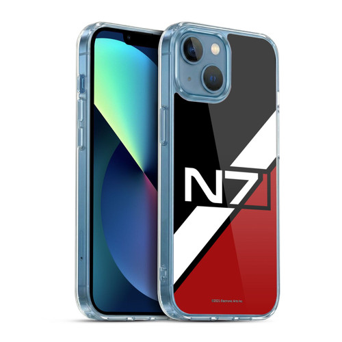EA Bioware Mass Effect Graphics N7 Logo Stripes Soft Gel Case for Apple iPhone 13 Mini & MagSafe