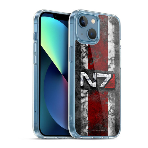 EA Bioware Mass Effect Graphics N7 Logo Distressed Soft Gel Case for Apple iPhone 13 Mini & MagSafe