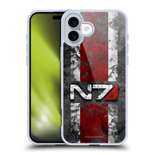 EA Bioware Mass Effect Graphics N7 Logo Distressed Soft Gel Case for Apple iPhone 16 Plus & MagSafe