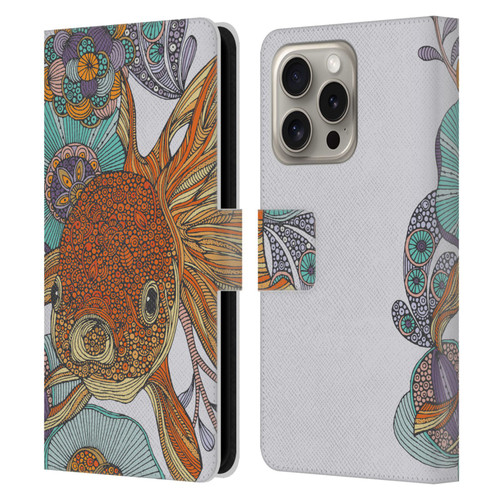 Valentina Animals And Floral Little Fish Leather Book Wallet Case Cover For Apple iPhone 16 Pro