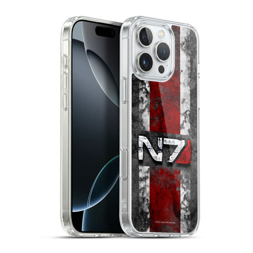 EA Bioware Mass Effect Graphics N7 Logo Distressed Soft Gel Case for Apple iPhone 16 Pro Max & MagSafe