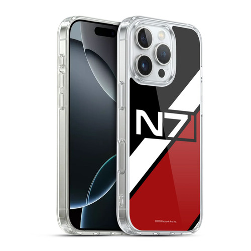EA Bioware Mass Effect Graphics N7 Logo Stripes Soft Gel Case for Apple iPhone 16 Pro & MagSafe