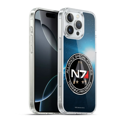 EA Bioware Mass Effect 3 Badges And Logos N7 Training Program Soft Gel Case for Apple iPhone 16 Pro Max
