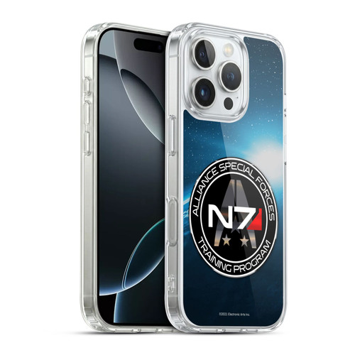 EA Bioware Mass Effect 3 Badges And Logos N7 Training Program Soft Gel Case for Apple iPhone 16 Pro