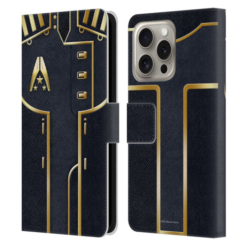 EA Bioware Mass Effect Armor Collection Officer Leather Book Wallet Case Cover For Apple iPhone 16 Pro