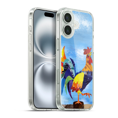 Artpoptart Animals Colorful Rooster Soft Gel Case for Apple iPhone 16 Plus & MagSafe