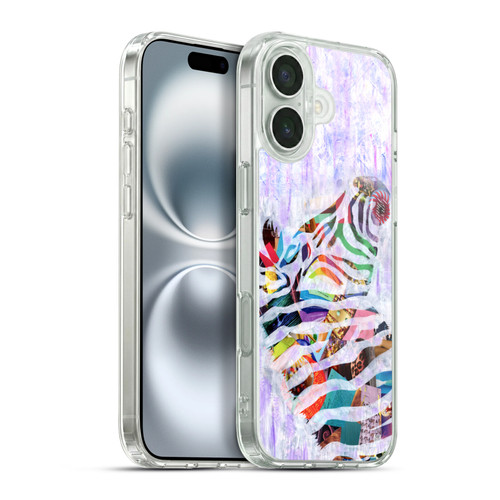 Artpoptart Animals Purple Zebra Soft Gel Case for Apple iPhone 16 Plus & MagSafe