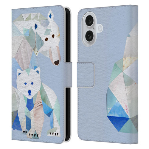 Artpoptart Animals Polar Bears Leather Book Wallet Case Cover For Apple iPhone 16