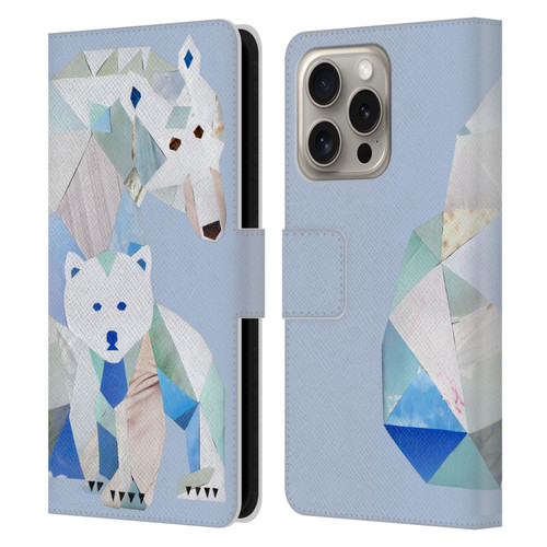 Artpoptart Animals Polar Bears Leather Book Wallet Case Cover For Apple iPhone 16 Pro