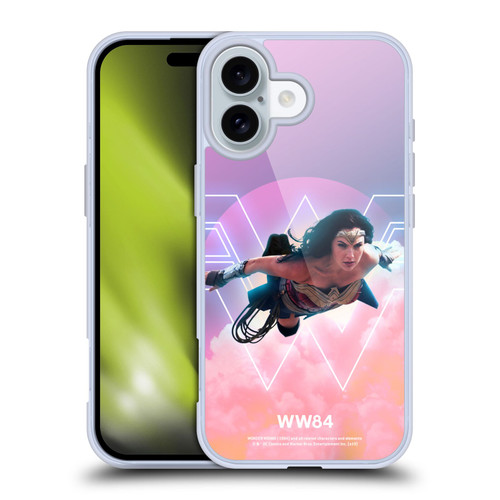 Wonder Woman 1984 80's Graphics Flying Soft Gel Case for Apple iPhone 16