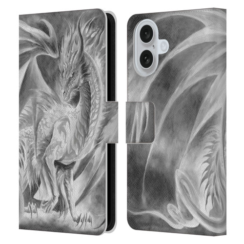 Ruth Thompson Dragons Silver Ice Leather Book Wallet Case Cover For Apple iPhone 16