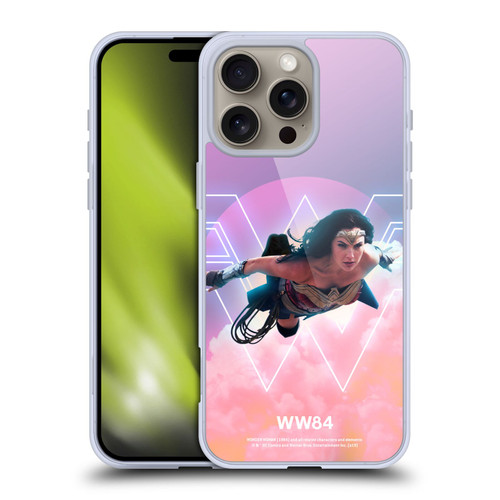 Wonder Woman 1984 80's Graphics Flying Soft Gel Case for Apple iPhone 16 Pro Max