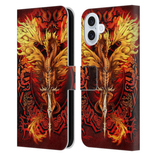 Ruth Thompson Dragons Flameblade Leather Book Wallet Case Cover For Apple iPhone 16 Plus