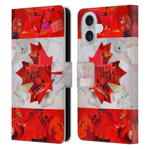 Artpoptart Flags Canada Leather Book Wallet Case Cover For Apple iPhone 16