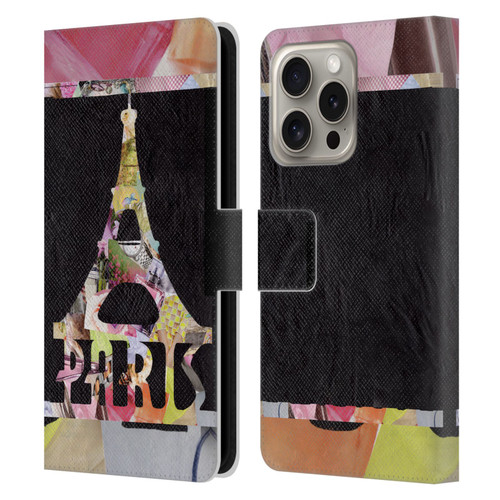 Artpoptart Travel Paris Leather Book Wallet Case Cover For Apple iPhone 16 Pro