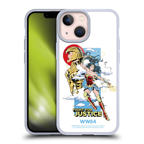 Wonder Woman 1984 Retro Art Fight For Justice Soft Gel Case for Apple iPhone 13 Mini