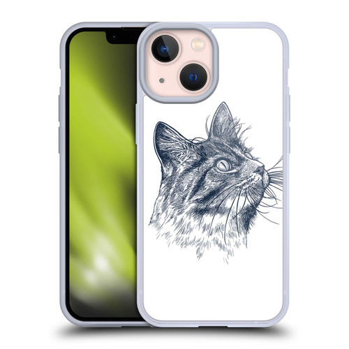 Rachel Caldwell Animals 3 Cat Soft Gel Case for Apple iPhone 13 Mini