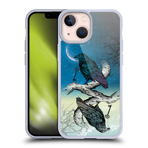 Rachel Caldwell Animals 3 Raven Soft Gel Case for Apple iPhone 13 Mini