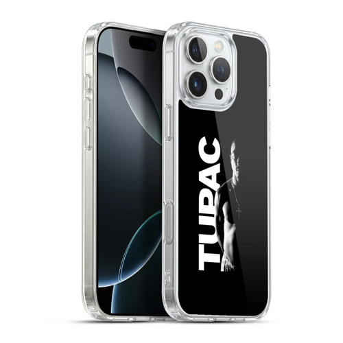 Tupac Shakur Key Art Black And White Soft Gel Case for Apple iPhone 16 Pro Max
