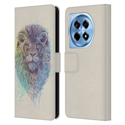 Rachel Caldwell Animals 3 Lion Leather Book Wallet Case Cover For OnePlus 12R