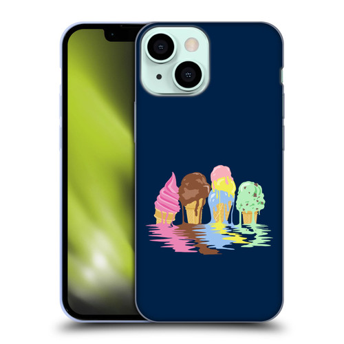 Rachel Caldwell Illustrations Ice Cream River Soft Gel Case for Apple iPhone 13 Mini