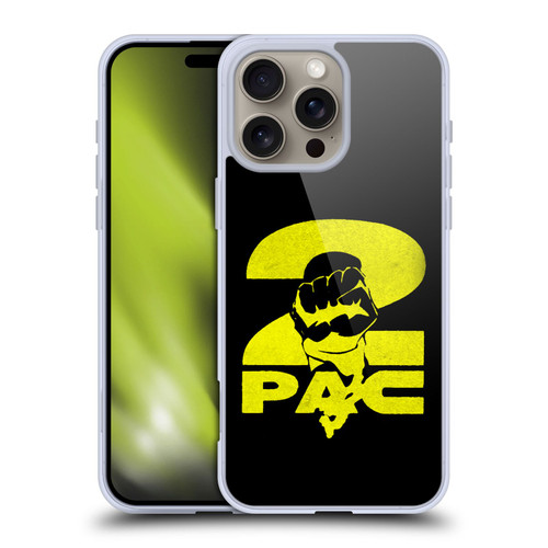 Tupac Shakur Logos Yellow Fist Soft Gel Case for Apple iPhone 16 Pro Max