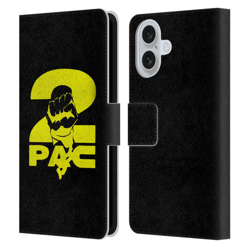 Tupac Shakur Logos Yellow Fist Leather Book Wallet Case Cover For Apple iPhone 16