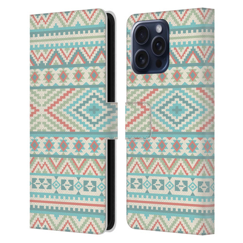 Rachel Caldwell Patterns Friendship Leather Book Wallet Case Cover For Apple iPhone 16 Pro Max